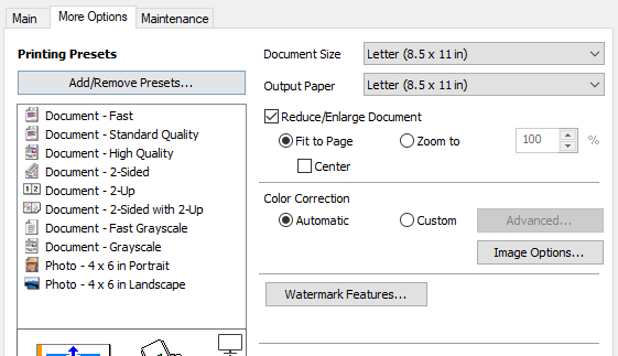 Installing an ICC Profile: adding color profile to printer preferences