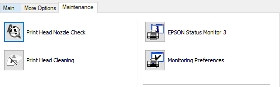 Screenshot of the Printing Preferences window for an Epson printer