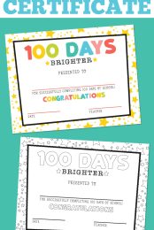 Free printable 100 days of school pin image