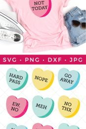 Free Rejection Conversation Heart SVG pin image