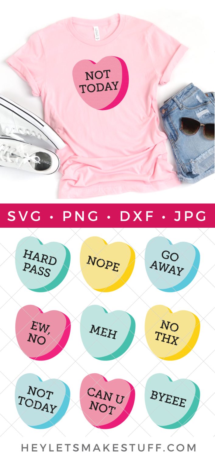 Free Rejection Conversation Heart SVG pin image