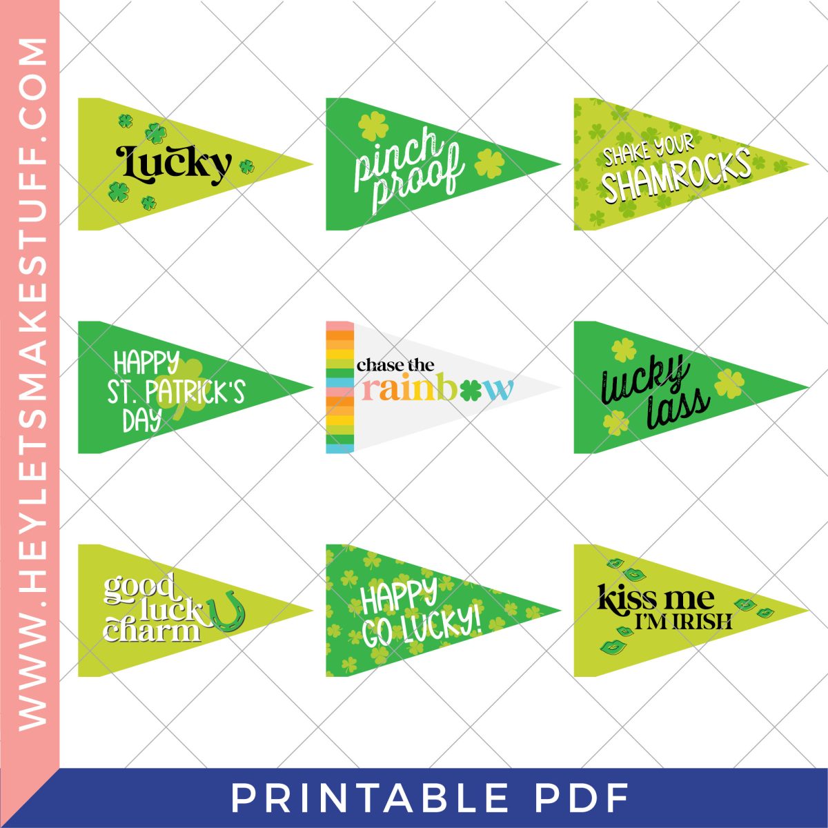 St. Patrick's Day pennant flag printables