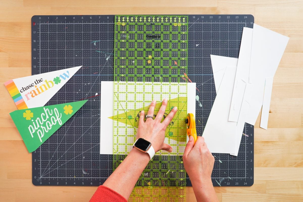 cutting pennant flags with rotary tool