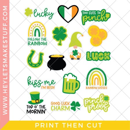 Print then Cut St. Patrick's Day Stickers - Hey, Let's Make Stuff