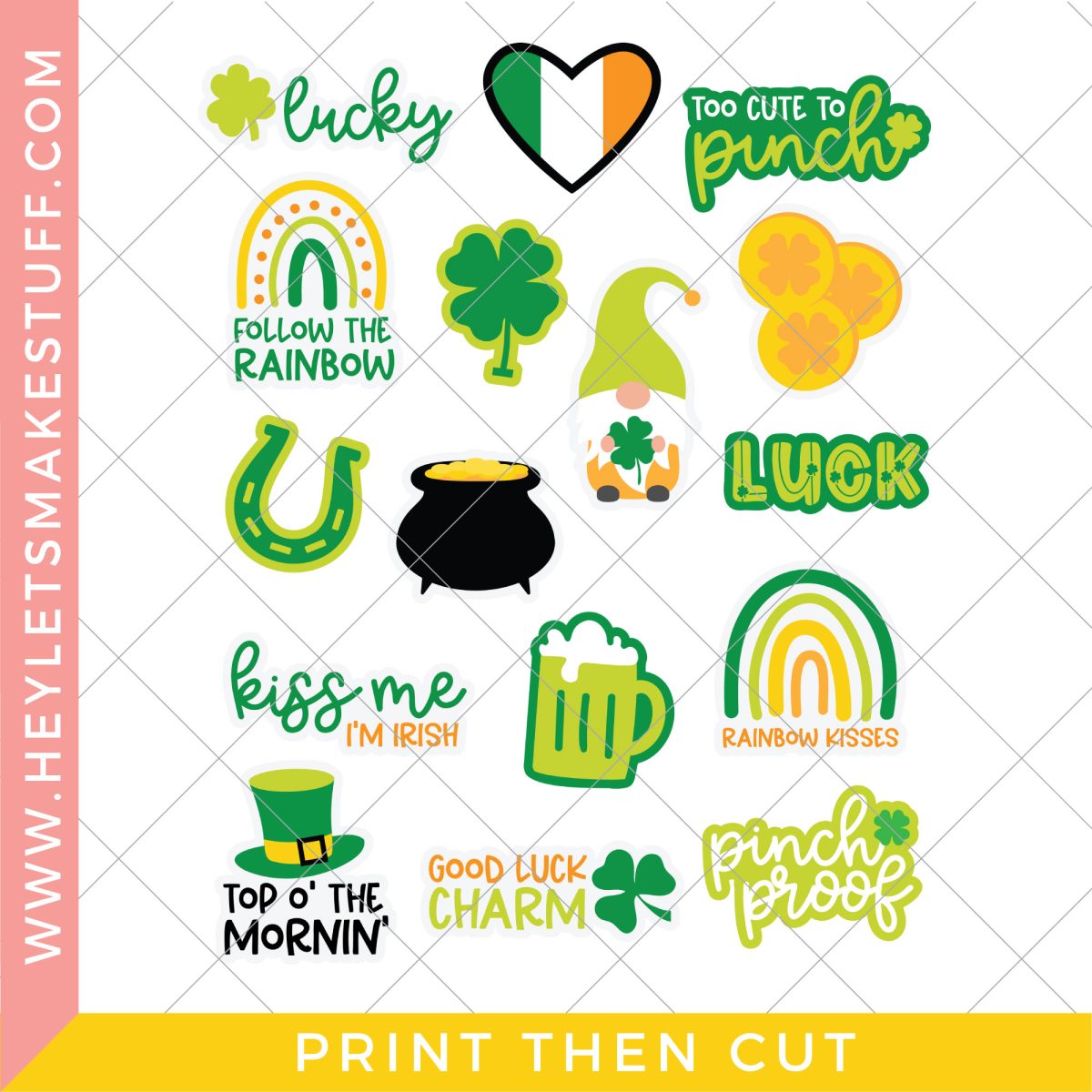 St. Patrick's Day print then cut stickers security image