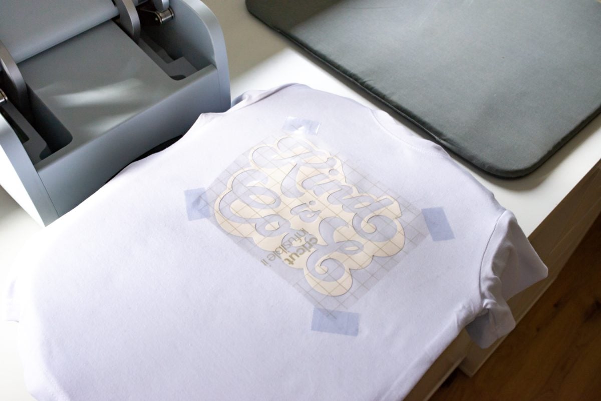 Infusible Ink on shirt on heat press
