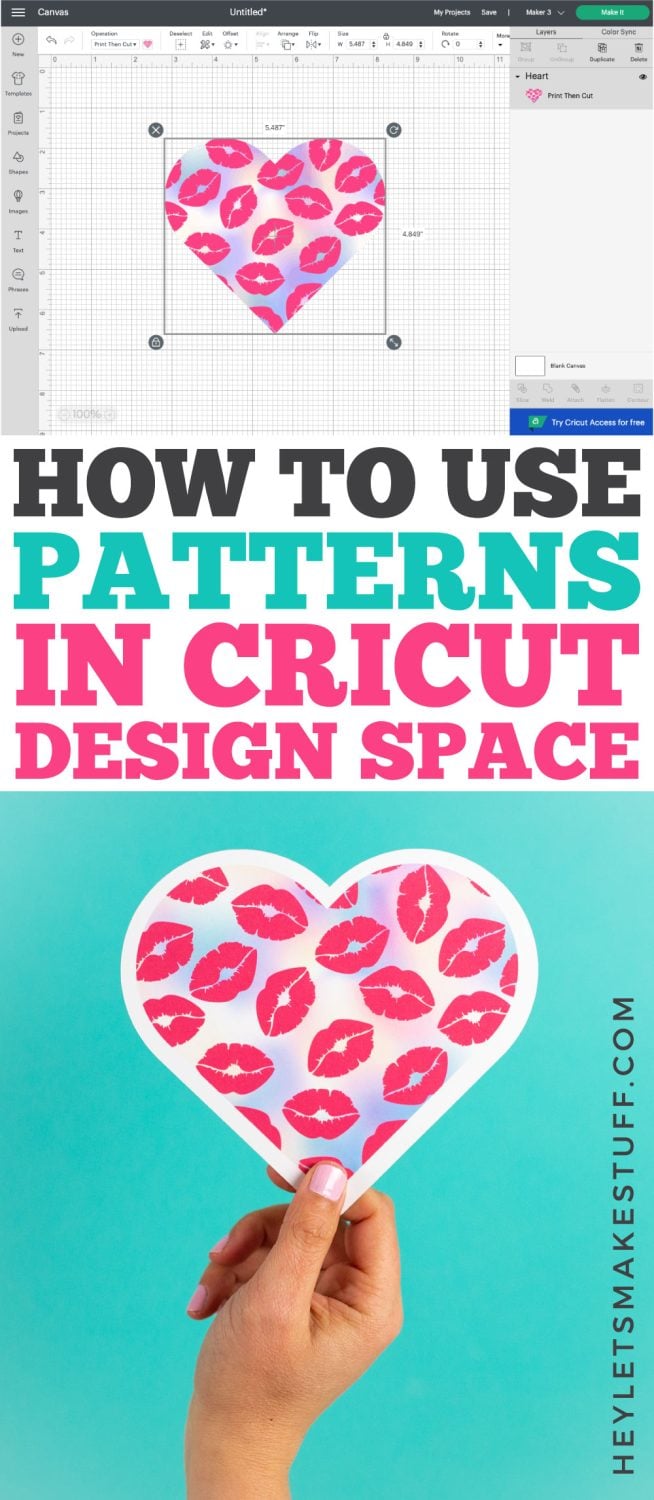 How to Use Patterns in Cricut Design Space pin image