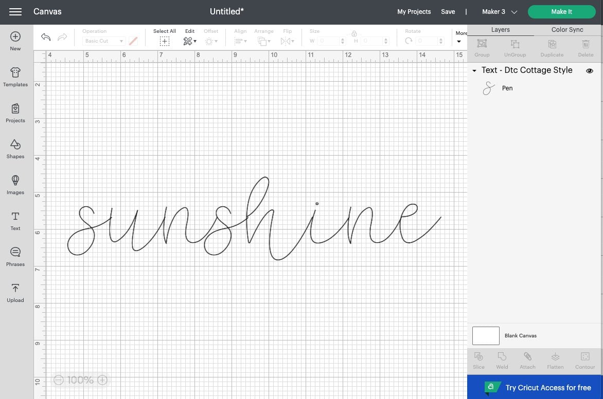 DS: "Sunshine" in writing font.