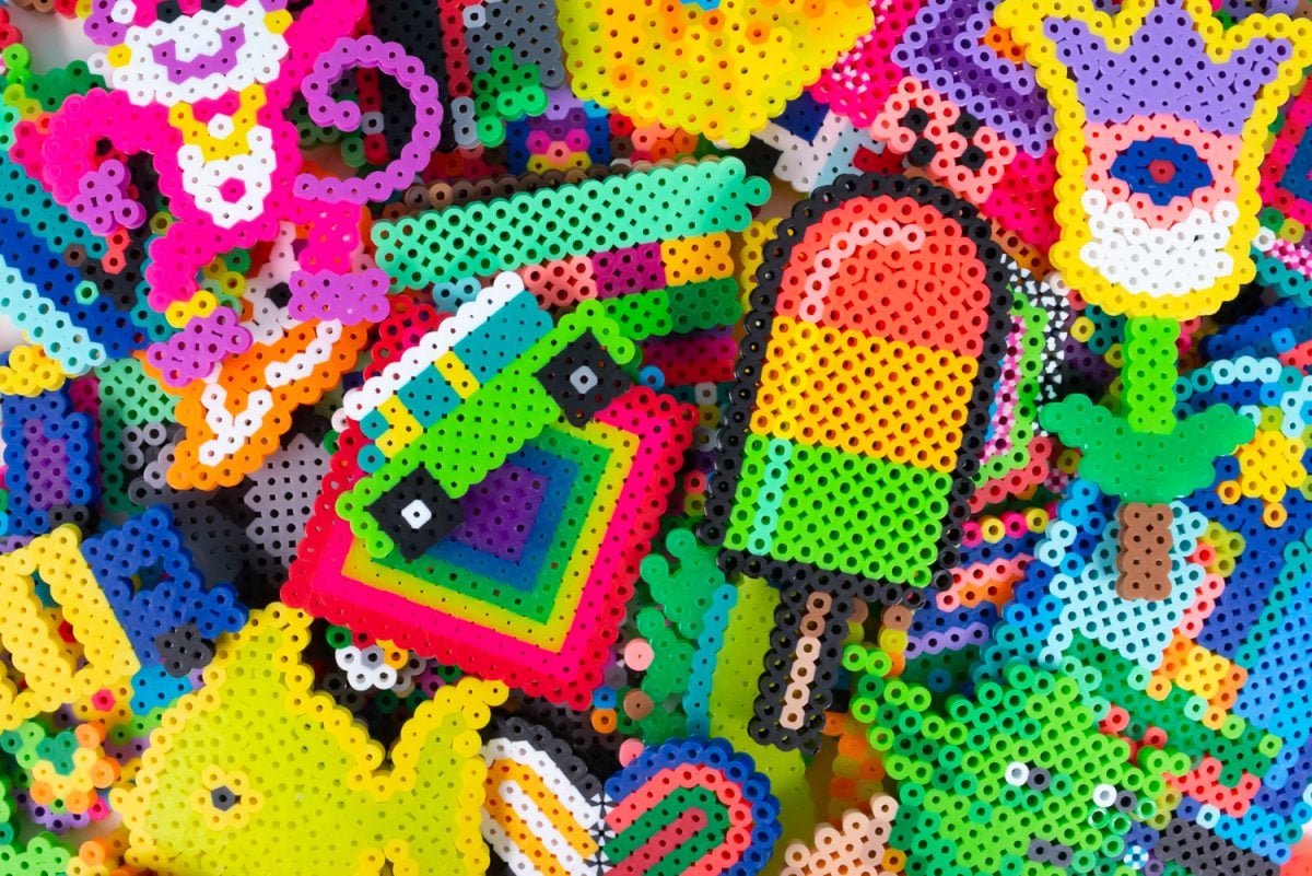 Pile of tons of perler bead projects.