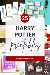 Harry Potter Printables Round Up Pin Imaege