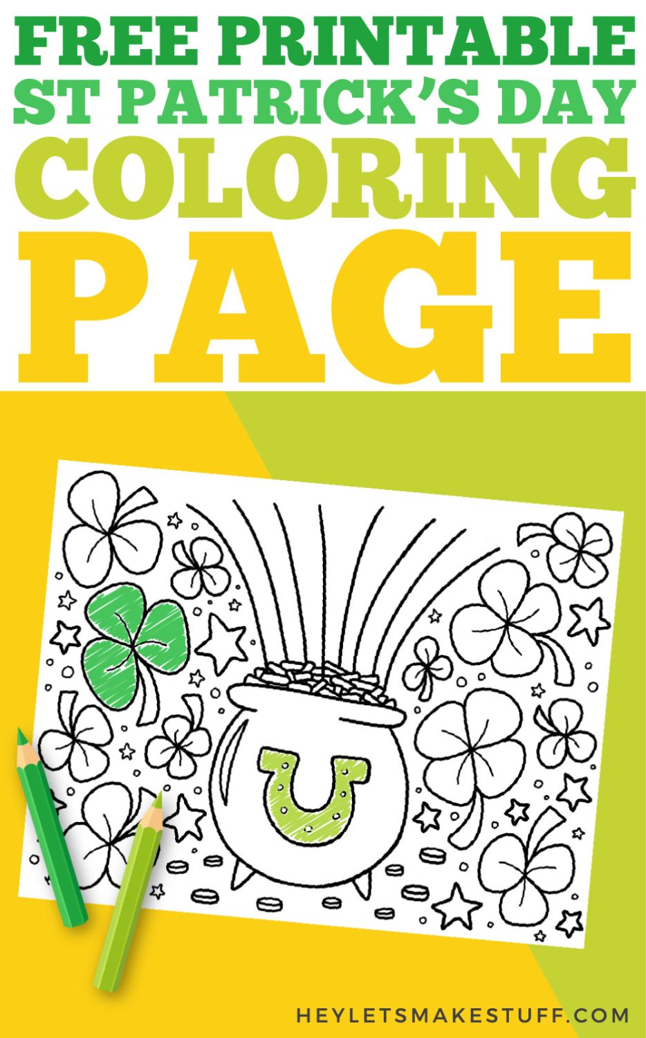 St. Patrick's Day coloring page pin image