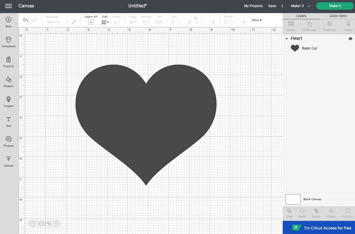 DS: Create a heart using the Shapes menu