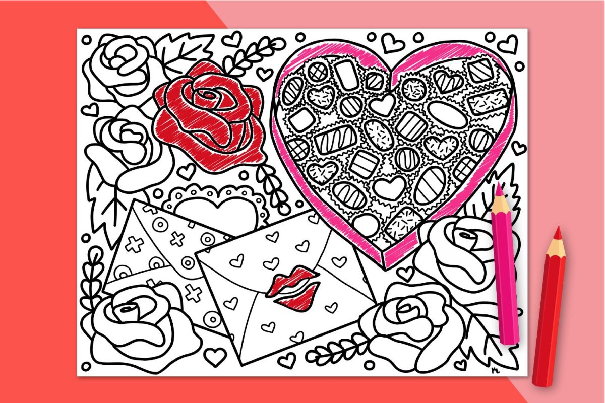 Valentine coloring page