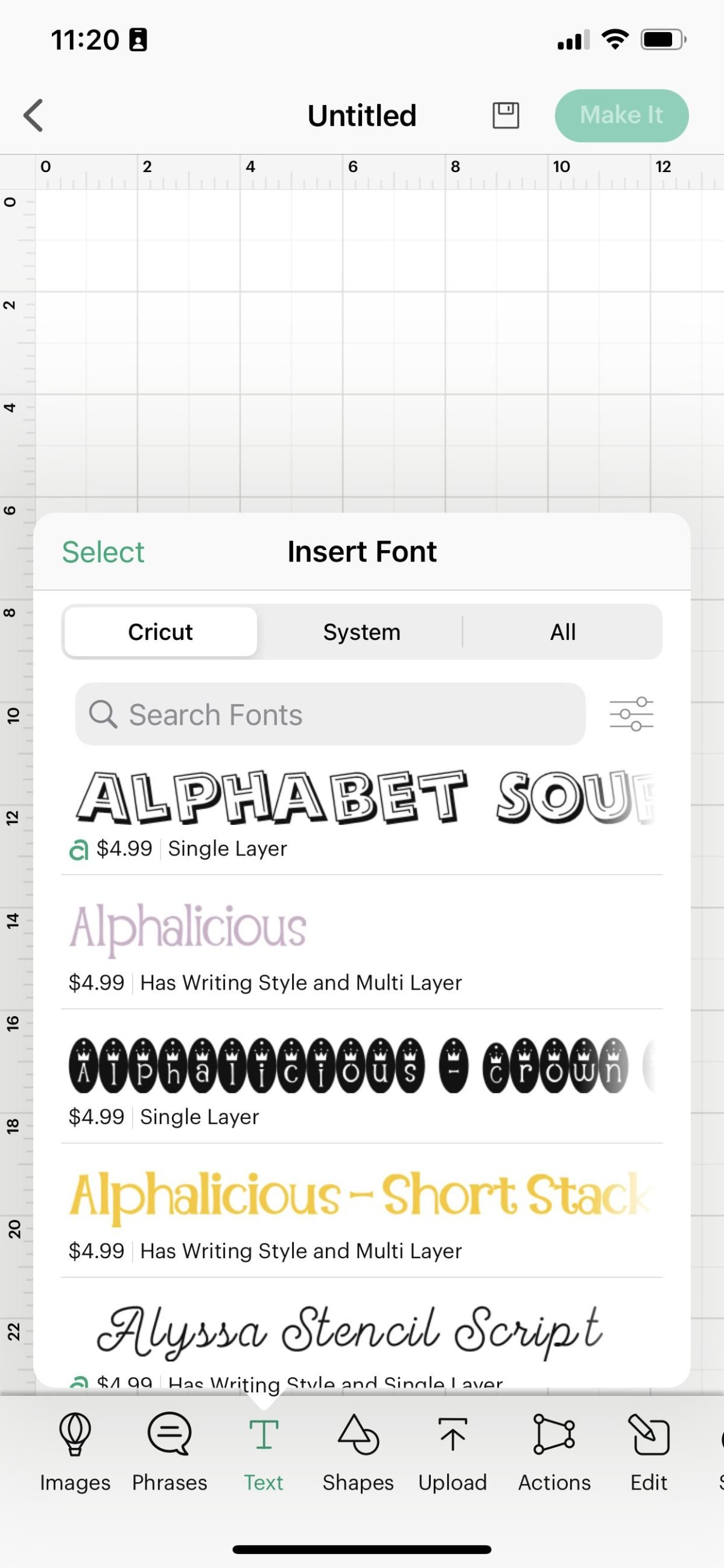 iOS DS: Font Selection Box