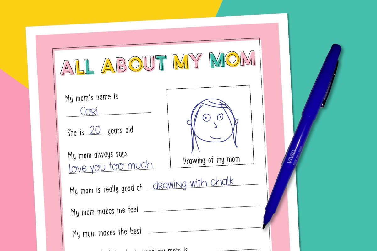 All About My Mom Printable Pdf Free