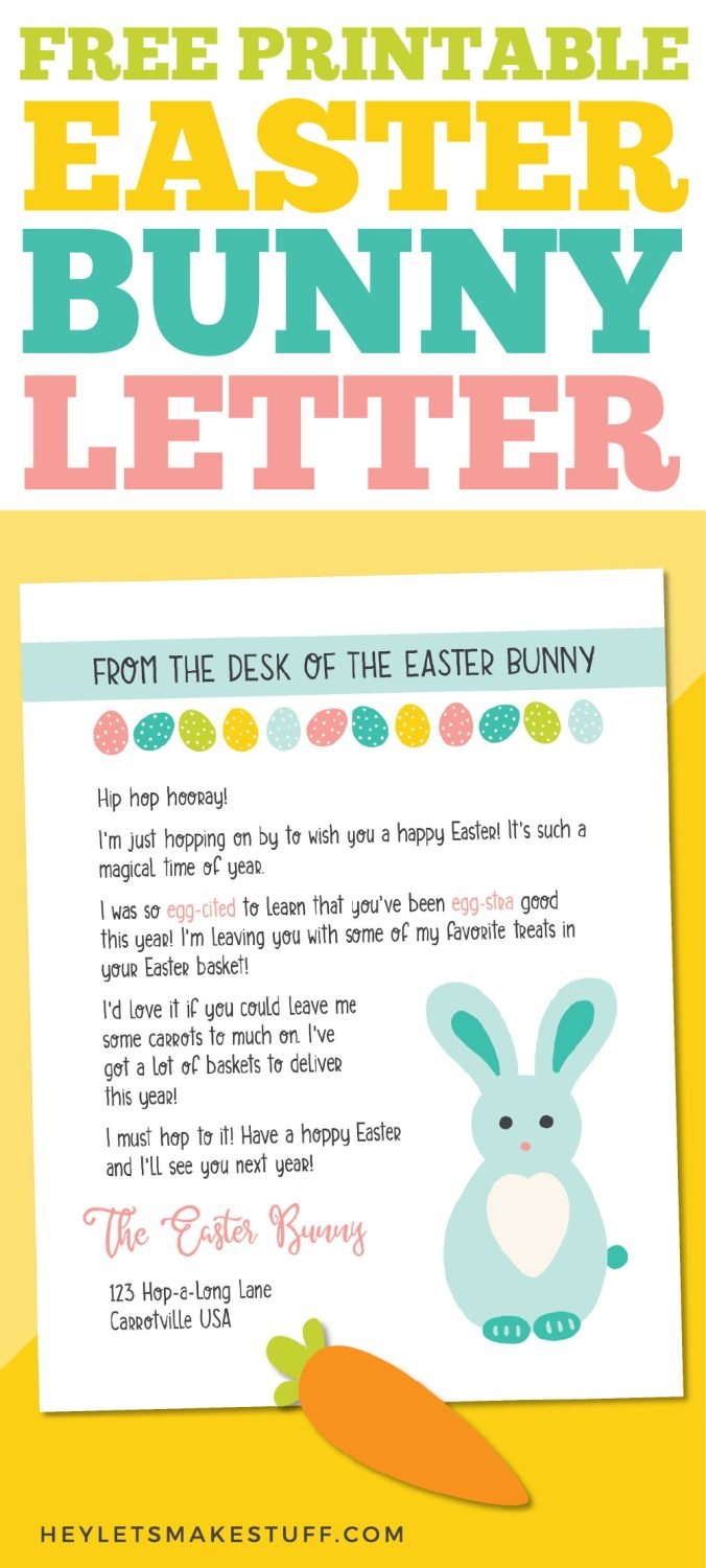Easter bunny lettter pin image
