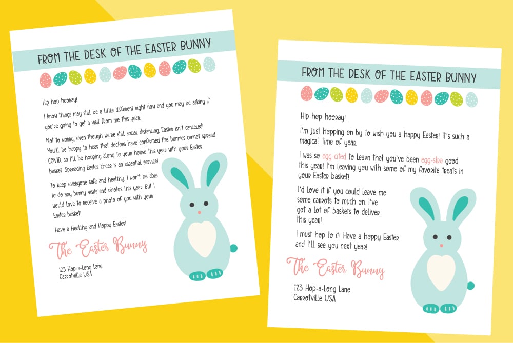 Free Printable Easter Bunny Letter (with Classic and COVID Versions