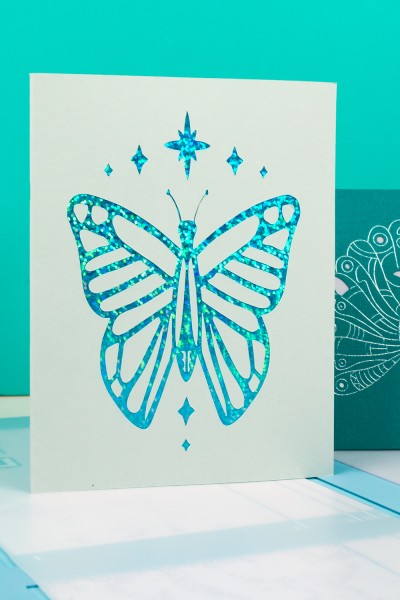 Butterfly card with Cricut Card mat