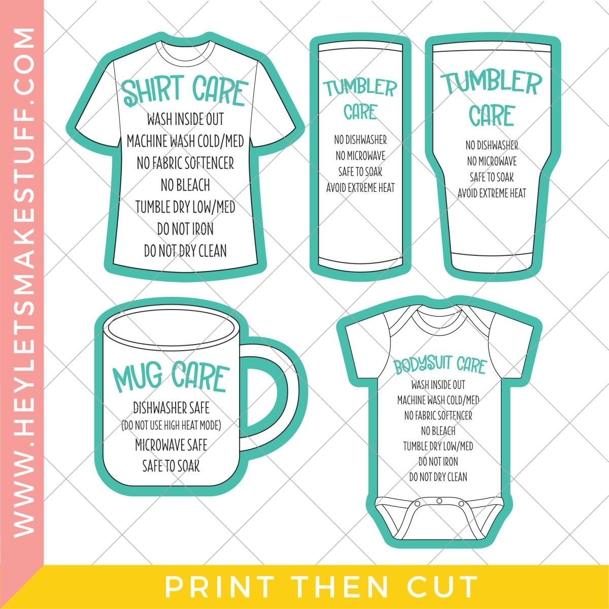 Skinny tumbler care card, sublimation tumbler care, Printable cut care  card, Cup care card, Sublimation Tumbler Care Card