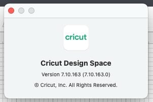 DS - Cricut Design Space Version in a Mac