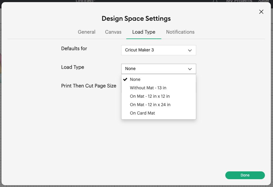 DS - Load Type Default Screen