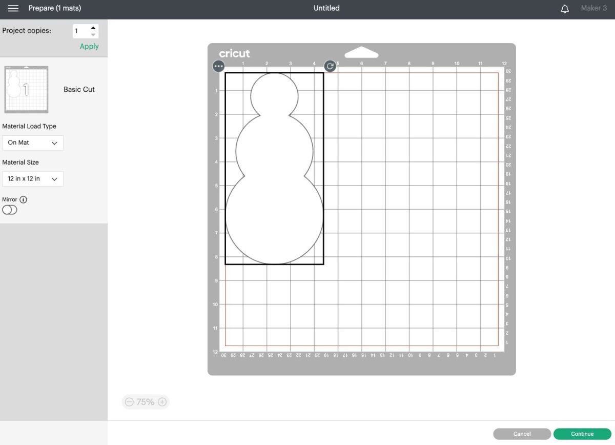 DS - Prepare screen showing welded snowman.