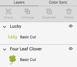 DS - Close up of Layers Panel showing separate layers