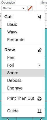 DS - operation dropdown showing Score