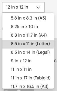 DS - paper selection dropdown