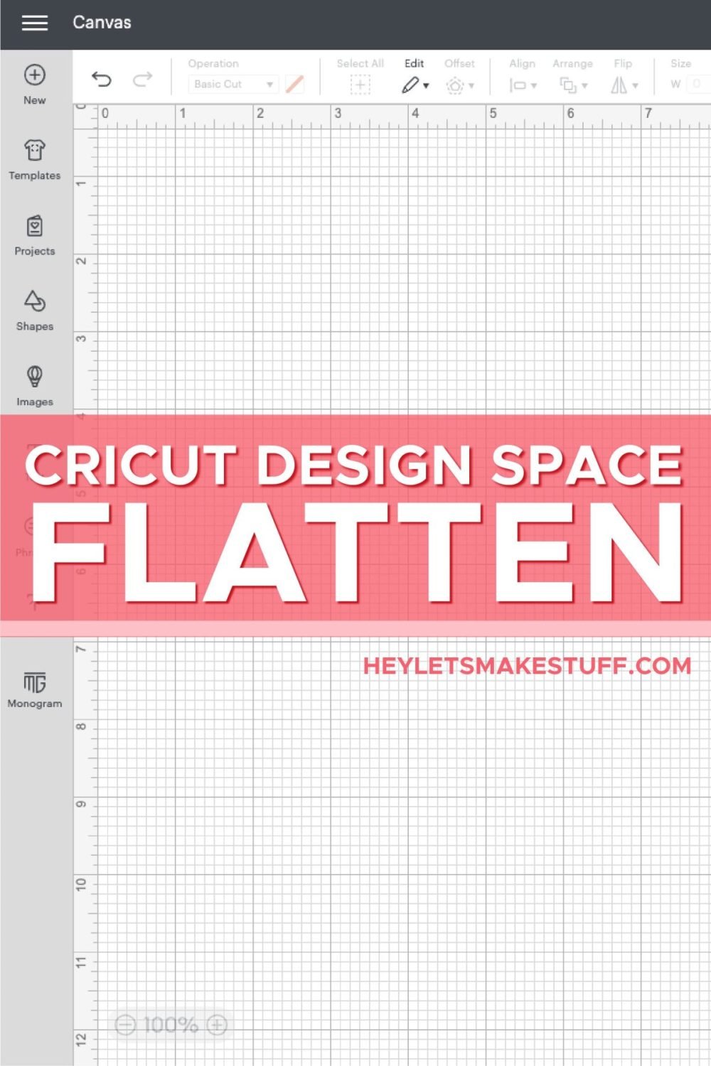 Cricut Design Space Flatten Pin Image