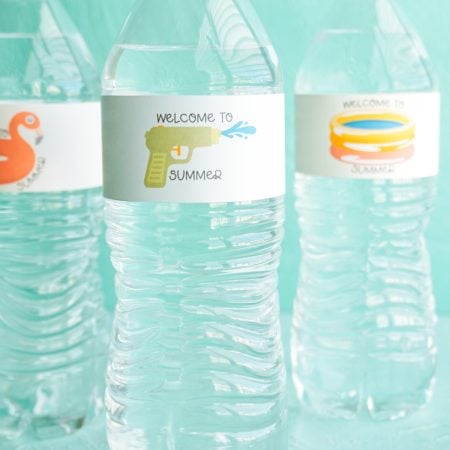 Water bottle labels that say Welcome to Summer