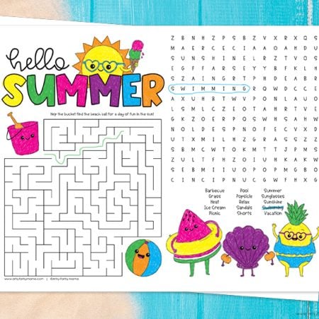 Printable summer activity page