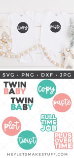 Free Twins SVG for Cricut and Silhouette - Hey, Let's Make Stuff