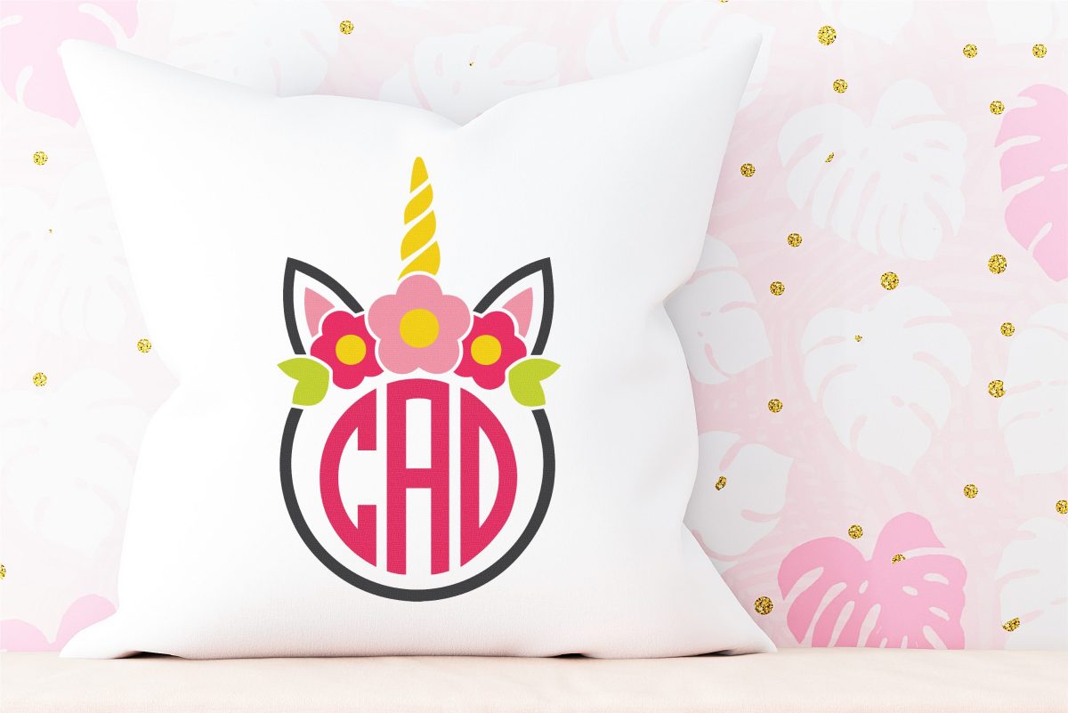 Unicorn monogram SVG image