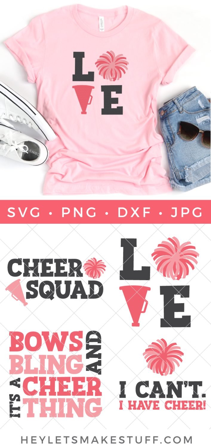 cheerleading SVG bundle pin image