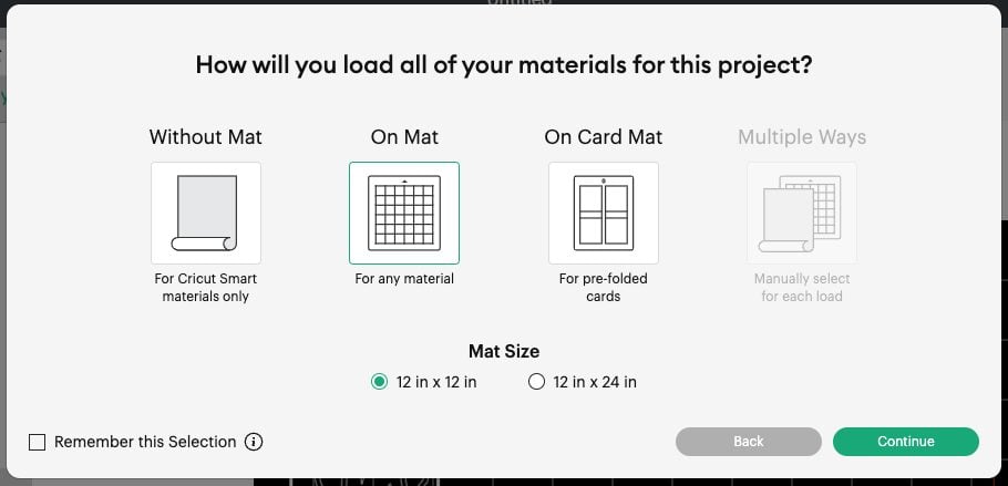 Design Space Load Type Pop Up