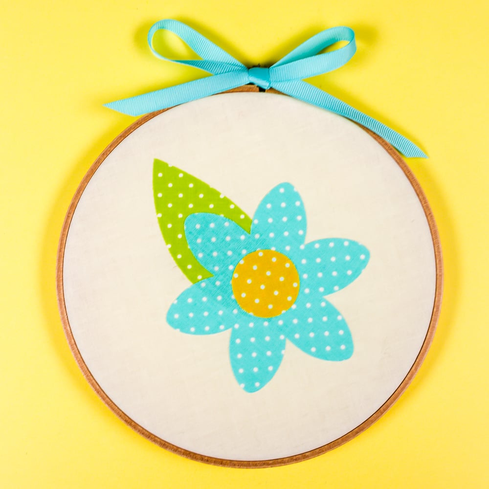 Embroidery Hoop with Bonded Fabric Flower