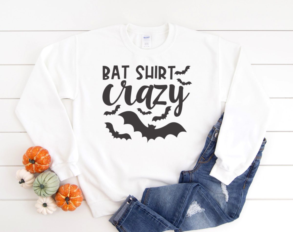 Bat Shirt Crazy image on white shirt