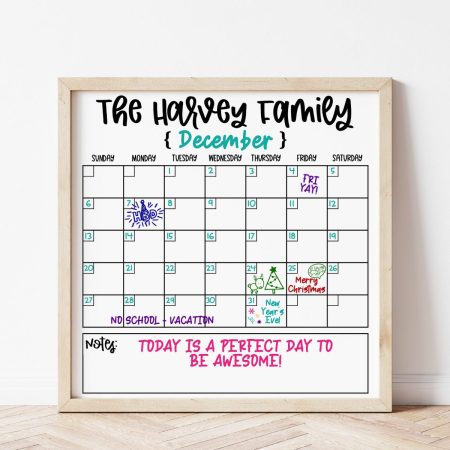 Family Calendar - Kara Creates