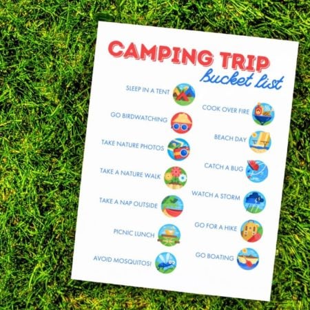 Printable camping bucket list