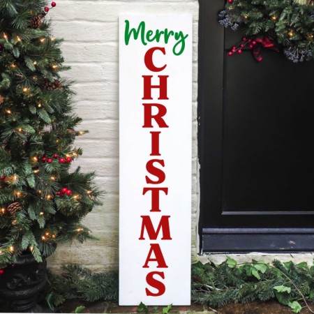 Vertical Merry Christmas porch sign