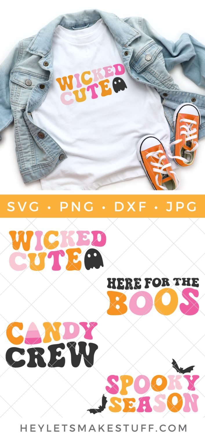 Retro Halloween SVG bundle pin image