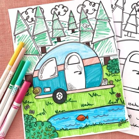 Printable camper coloring page