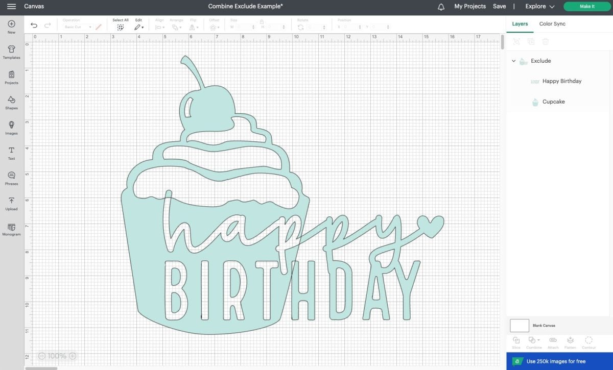 DS Screenshot - Happy Birthday and Cupcake Images "excluded" from one another