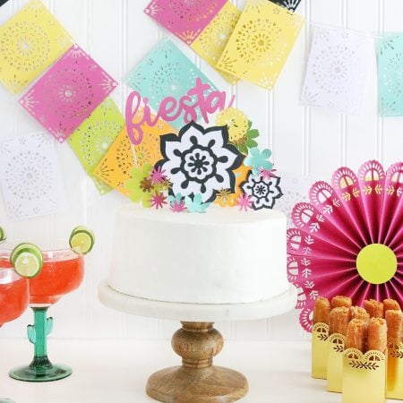 Fiesta inspired cake toppers treat bags