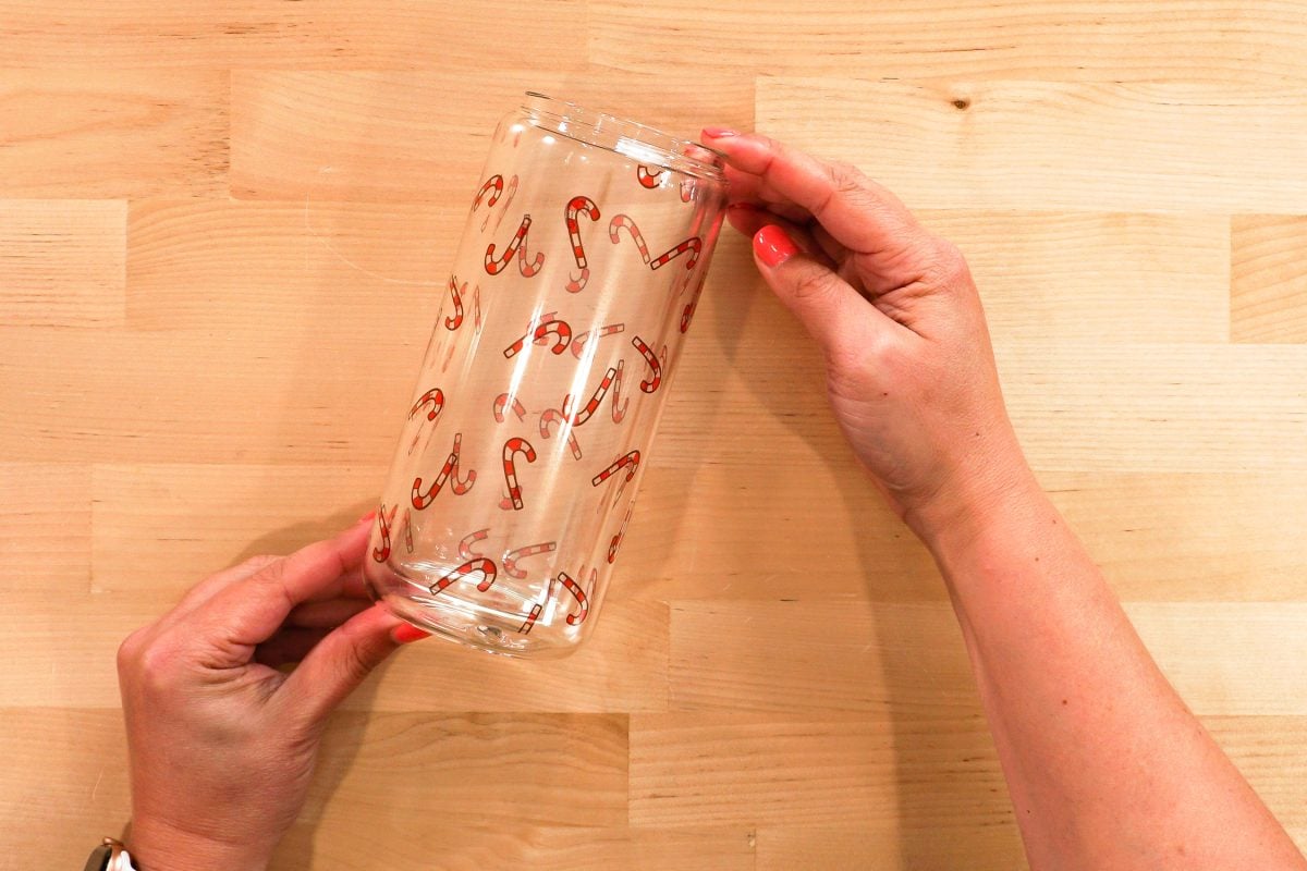 V-Day Snow Globe Glass Cup