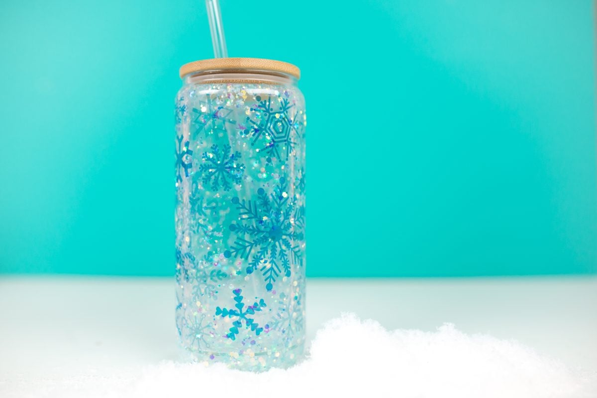 Summer Snow Globe glass cans! Double walled Glass Can Summer Gifts 