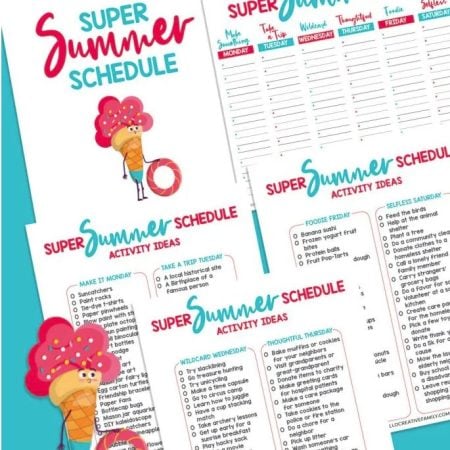 Printable Super Summer Schedule
