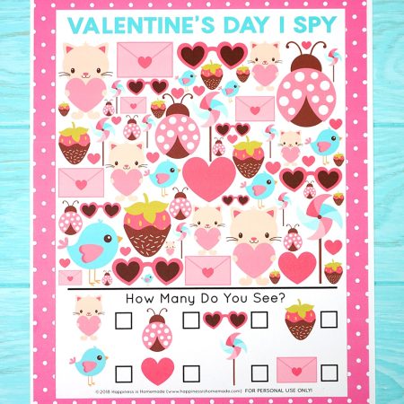 Printable Valentine's day I Spy Game