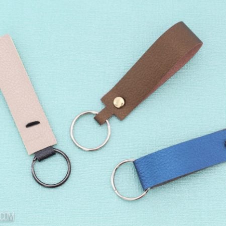 Three leather key fobs